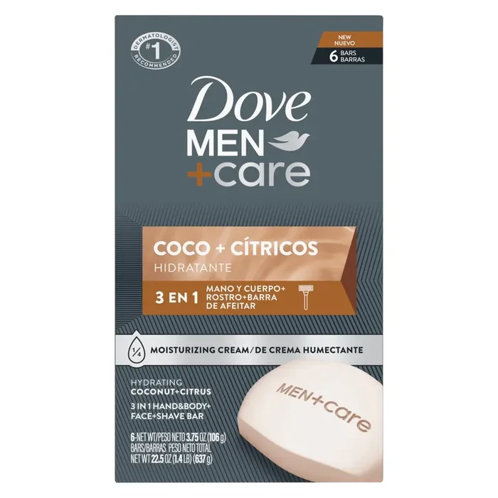 Dove Men+Care Hydrating 3-in1 Bar Soap – Coco & Citrus