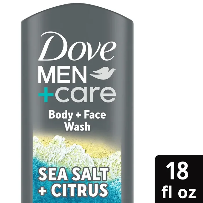 Dove Men+Care Men Body And Face Wash, Exfoliating Sea Salt + Citrus