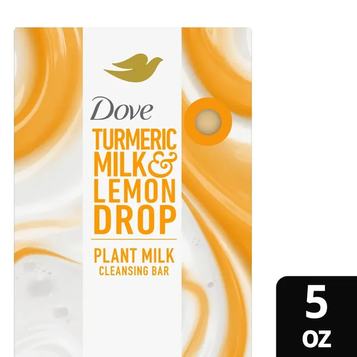 Dove Plant Milk Cleansing Bar Soap Turmeric Milk & Lemon Drop Glow Booster