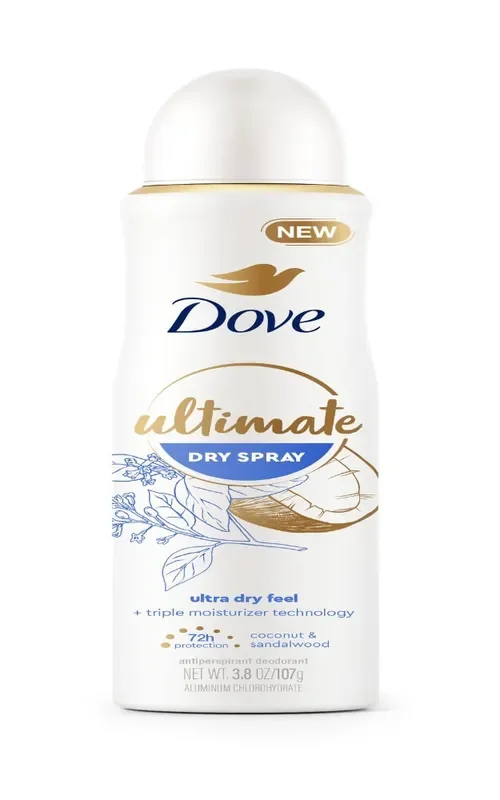 Dove Ultimate Dry Spray Antiperspirant Coconut and Sandalwood