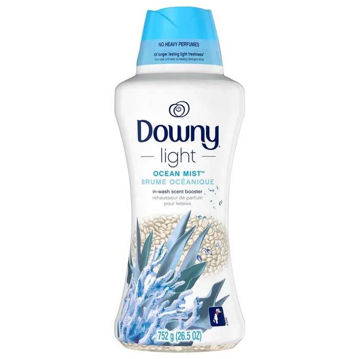 Downy Light Laundry Scent Booster Beads for Washer, Ocean Mist, 26.5 oz, with No Heavy Perfumes