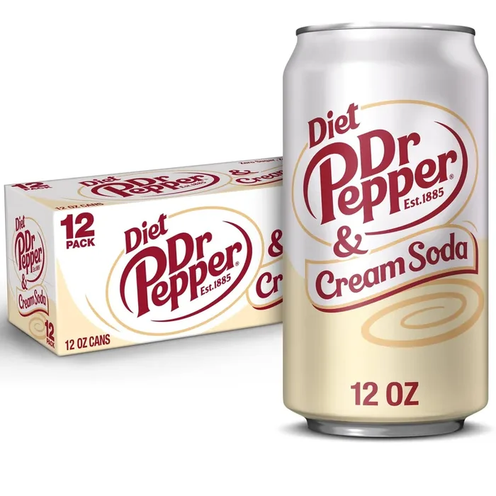 Dr Pepper Diet Dr Pepper & Cream Soda, 12 fl oz cans, 12 pack