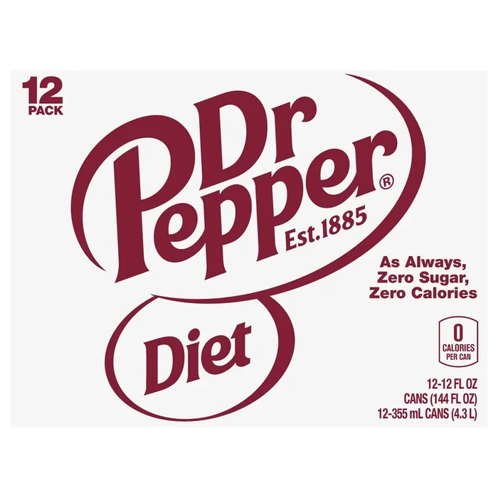 Dr Pepper Diet Dr Pepper Soda- 12 ct