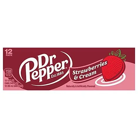 Dr Pepper Strawberries And Cream Soda- 12 ct; 12 fl oz