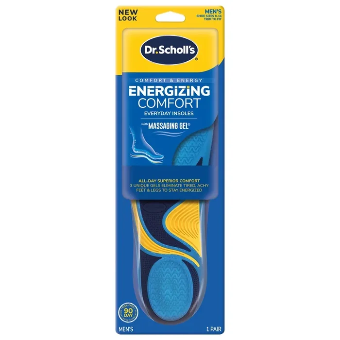 Dr. Scholl‘s Energizing Comfort with Massaging Gel – Men‘s Shoe Size 8-14 – 1 Pair