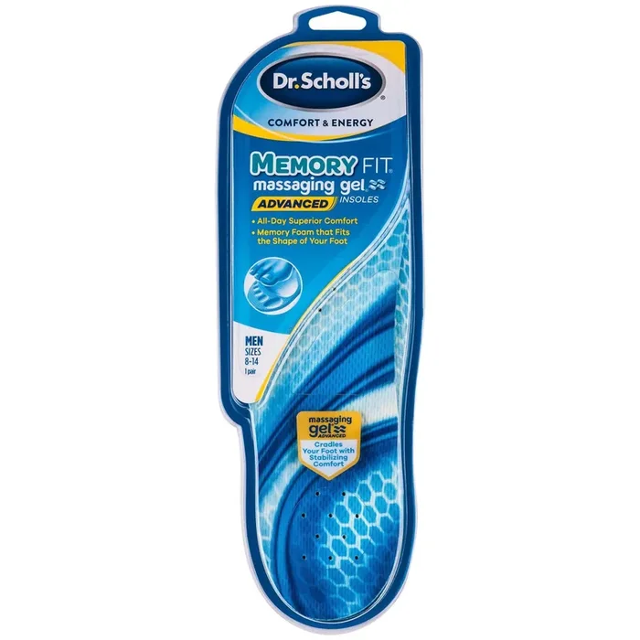 Dr. Scholl‘s Memory Fit Insoles With Massaging Gel Men‘s 8-14