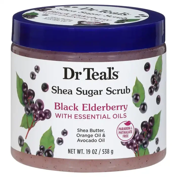 Dr. Teal‘s Black Elderberry with Essential Oils Shea Sugar Scrub 19 oz
