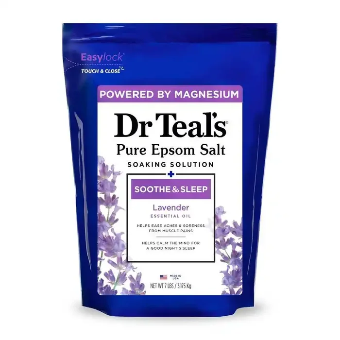 Dr Teal‘s Epsom Salt Magnesium Soak – Soothe & Sleep with Lavender – 7 lbs