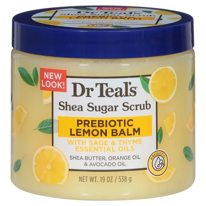 Dr. Teal‘s Prebiotic Lemon Balm Shea Sugar Scrub 19 oz