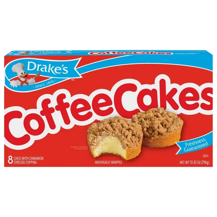 Drake‘s Cakes, Drake‘s Family Pack Coffee Cakes with cinnamon streusel topping