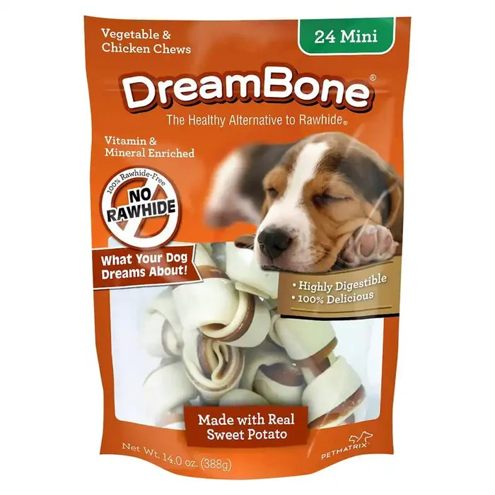 DreamBone Mini Vegetable and Chicken Chew with Real Sweet Potato Dog Treats