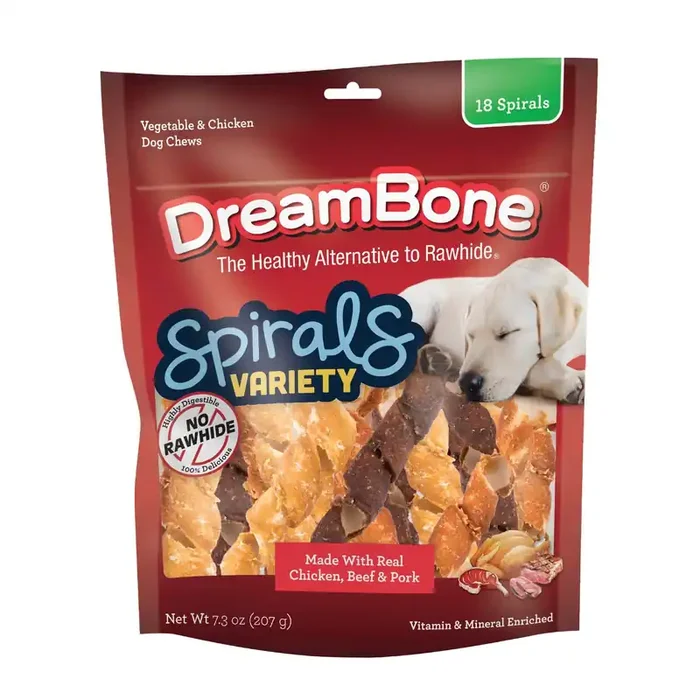 DreamBone No-rawhide chews for Dog Chicken, Beef, and Pork Flavor