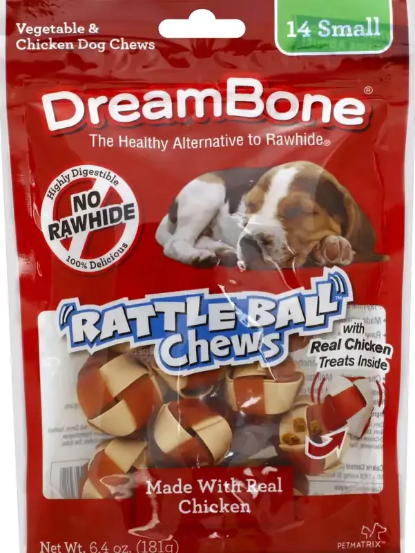DreamBone Rattle Ball Chews, 14 Ct