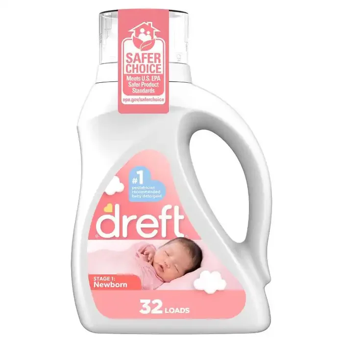 Dreft Stage 1 Newborn HE Compatible Hypoallergenic Baby Liquid Laundry Detergent – 46 fl oz