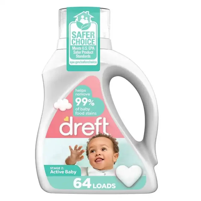 Dreft Stage 2 Active Baby HE Compatible Liquid Laundry Detergent – 92 fl oz