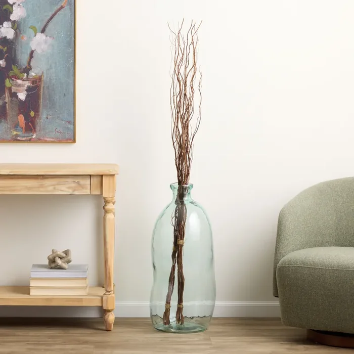 Dried Mulberry Branch Arrangement with Barcelona Glass Vase