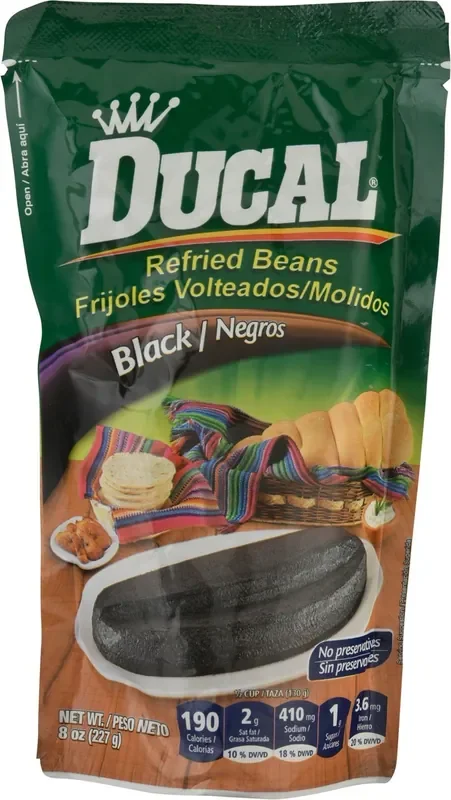 Ducal Refried Black Beans, 8 Oz