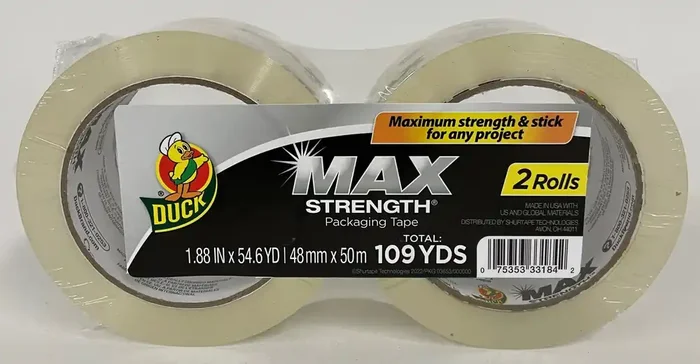 Duck 2 -Pack 1.88-in x 54.6-yd MAX Strength Packaging tape