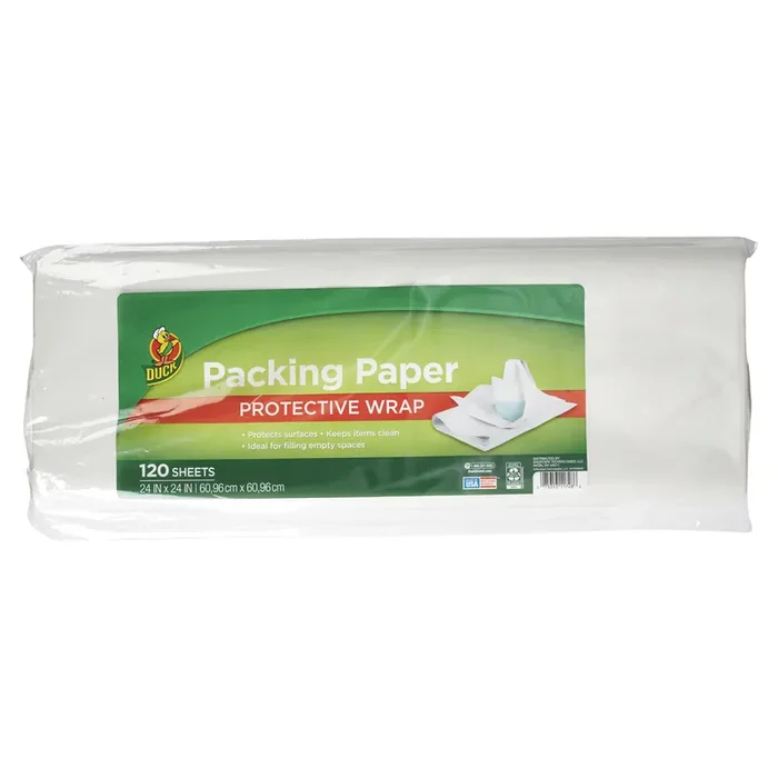 Duck Brand Packing Paper, 24″ x 24″ Sheets, Pack of, White