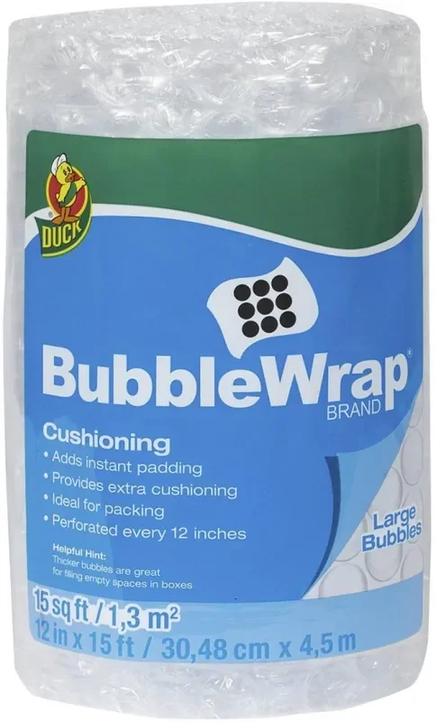 Duck Cushioning Large Bubble Wrap – 12 Inch X 15 Feet – Clear
