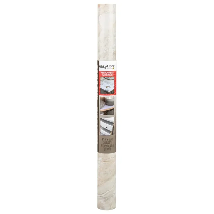 Duck EasyLiner Removable Adhesive 20-in x 15-ft Beige Marble Shelf liner