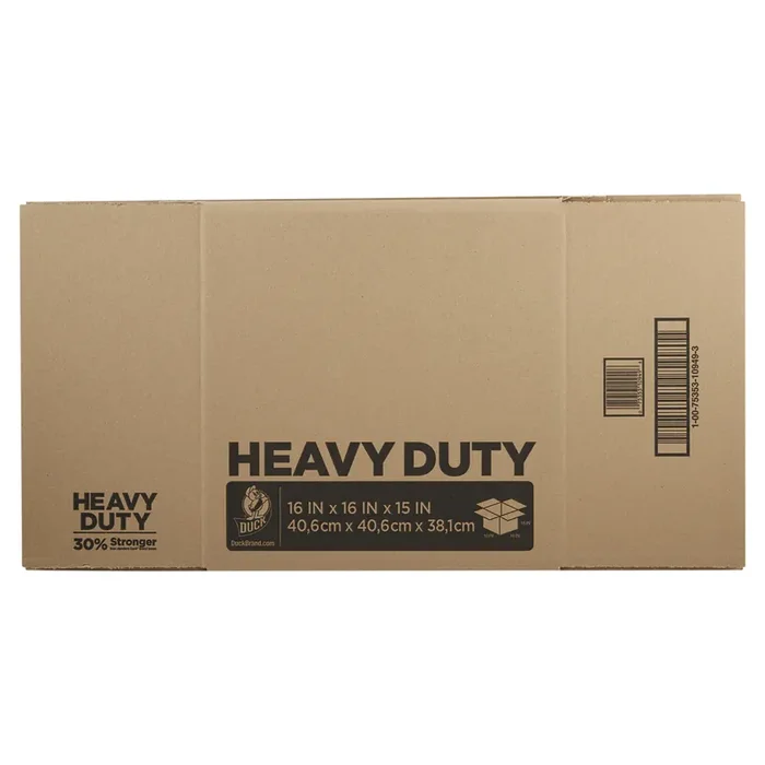 Duck Heavy-Duty Moving/Storage Boxes 16″ x 15″ Brown