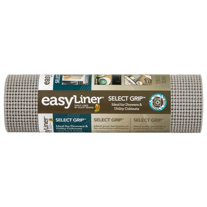 Duck Select Grip EasyLiner 12-in x 12-ft Light Grey Shelf liner