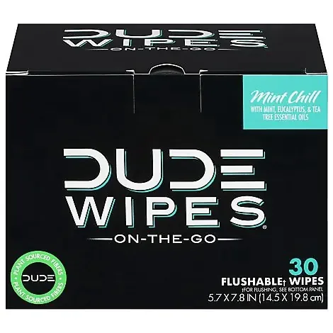Dude Wipes 30ct Individual Wipes Mint – 30 CT