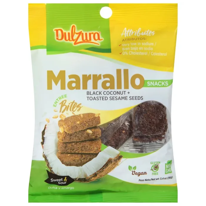 Dulzura Marrallo Bites Black Coconut+Toasted Sesame Seeds Snacks 3.4 oz