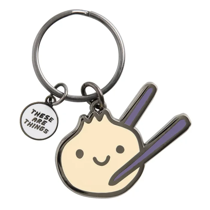 Dumpling and Chopstick Enamel Keychain