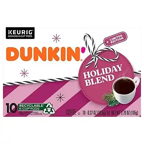 Dunkin Donuts Coffee Holiday Blend K-Cups – 10 Ct.