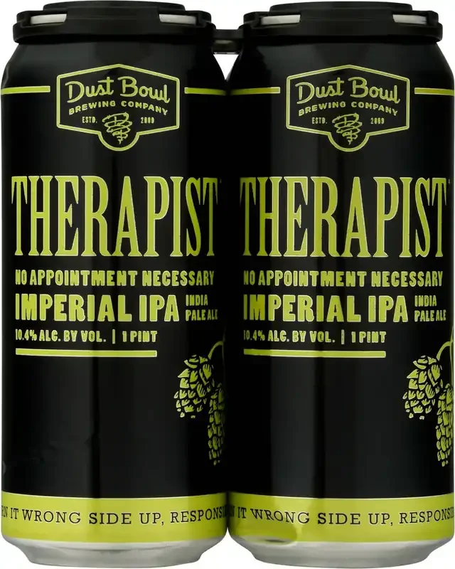 Dust Bowl Brewing Company Imperial IPA Therapist Beer 4 ea
