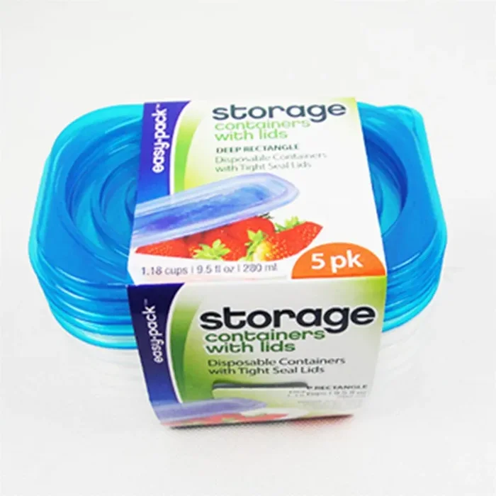 Easy Pack Deep Rectangle Plastic Containers with Lids