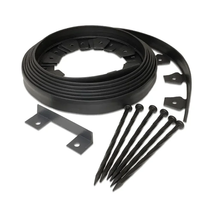 EasyFlex 20-ft x 1.5-in No-Dig Black Plastic Landscape edging roll with stakes