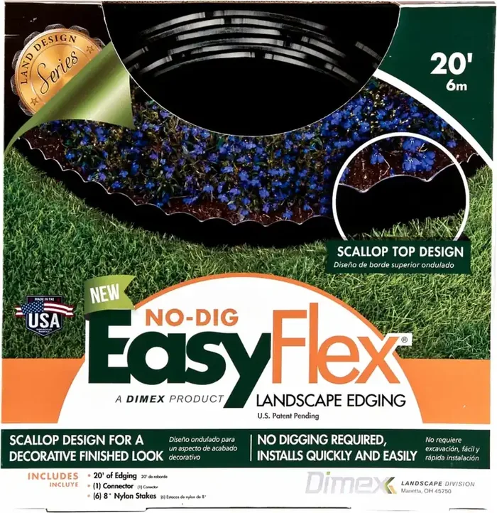 Easyflex No-Dig Scalloped Landscape Edging – Black