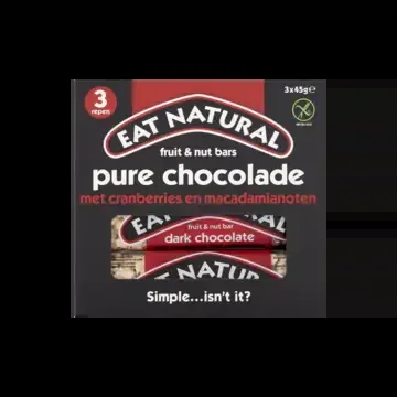 Eat Natural Fruit and nut bar with dark chocolate, cranberries and macadamia nuts