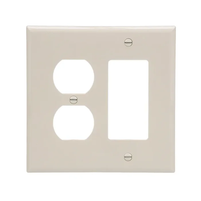 Eaton 2 -Gang Midsize Size Light almond Polycarbonate Indoor Duplex/Decorator Wall Plate