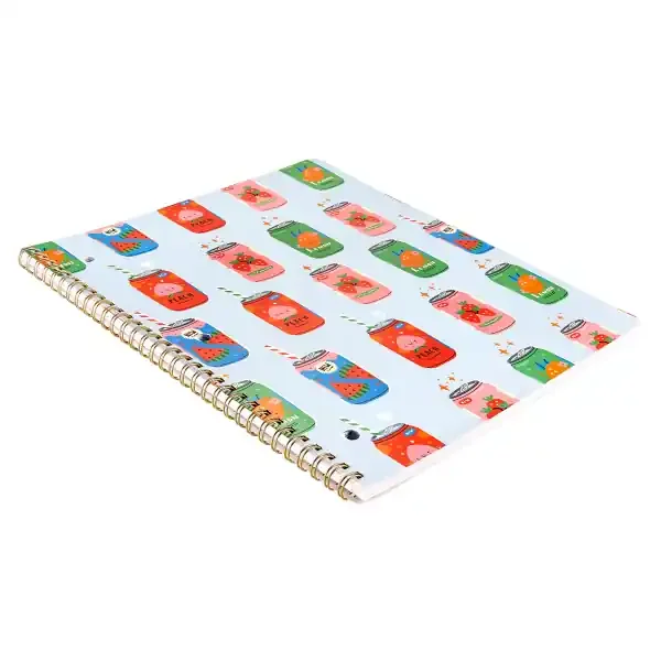 Eccolo Composition Spiral Notebook, 8-1/2″” x 11-3/4″”, 1 Subject, College Rule, 80 Sheets, Fruit & Flora