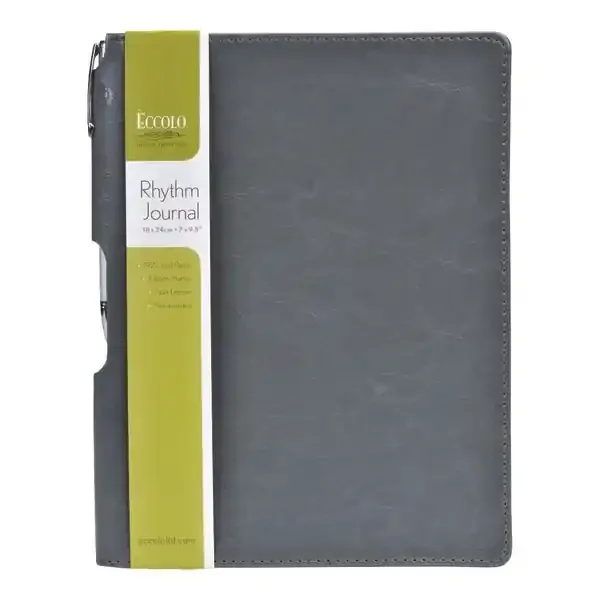 Eccolo Rhythm Journal, Lined, 192 Pages, Gray