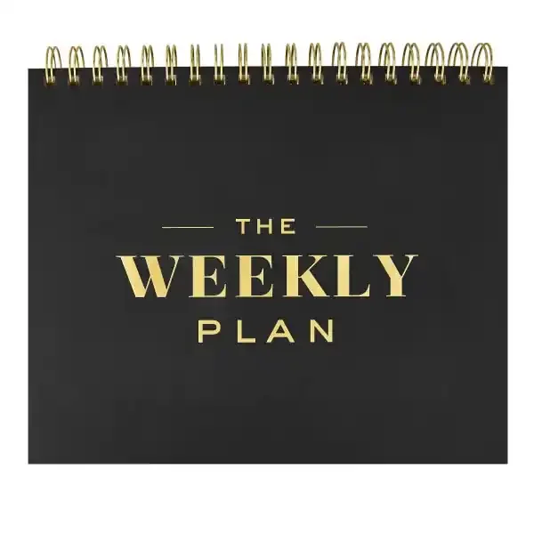 Eccolo Weekly Planner, 10″” x 7-1/2″”, Black/Gold