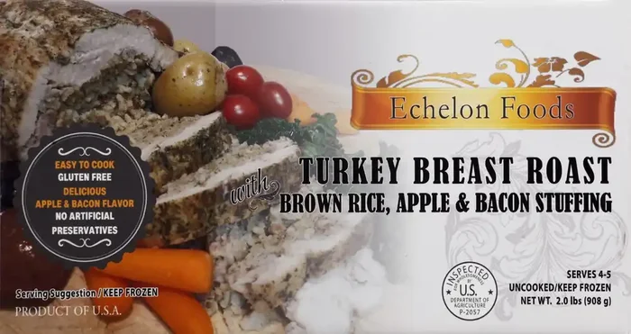 Echelon Foods Turkey Breast Roast, With Brown Rice, Apple & Bacon Stuffing