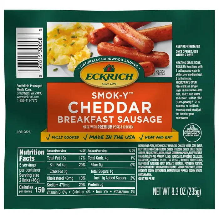 Eckrich Smok-Y Cheddar Breakfast Sausage Links 8.3 oz