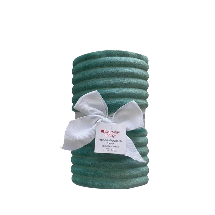 Edl Ribbed Microplush 50X60 Throw – Green