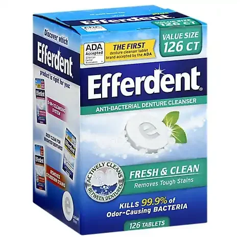 Efferdent Denture Cleanser Anti-Bacterial Tablets Plus Mint
