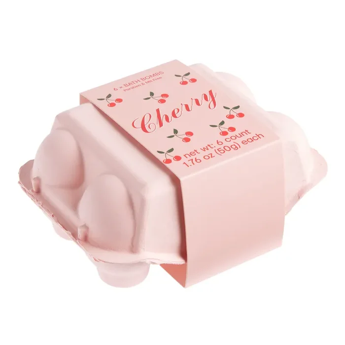 Egg Carton Cherry Bath Bombs 6 Count