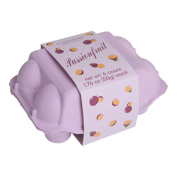 Egg Carton Passionfruit Bath Bombs 6 Count