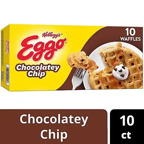 Eggo Frozen Waffles Chocolatey Chip Frozen Breakfast 10 Count – 12.3 Oz