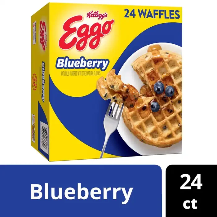 Eggo Frozen Waffles, Frozen Breakfast, Breakfast Food, Family Pack, Blueberry, 29.6oz Box, 24 Waffles