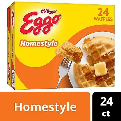 Eggo Frozen Waffles Homestyle Frozen Breakfast 24 Count – 29.6 Oz