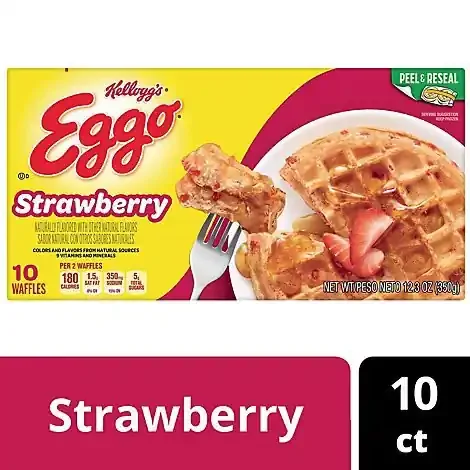 Eggo Frozen Waffles Strawberry Frozen Breakfast 10 Count – 12.3 Oz
